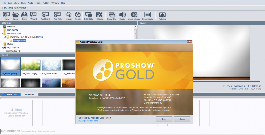 Serial Key Proshow Gold 5.0.3310